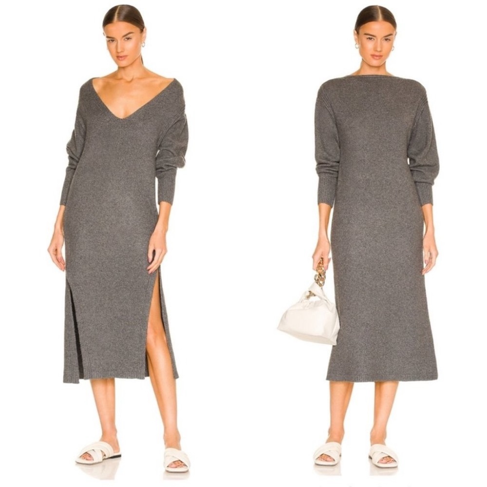 Free Willow reversible People Charcoal Long Sleeve Dress M